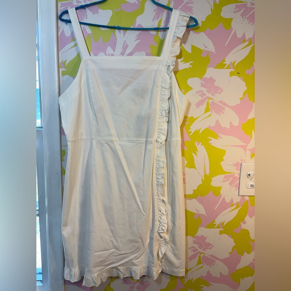 ModCloth White Ruffle Strap Dress